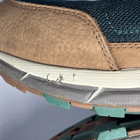 LL Bean Mountain Classic Ventilated Hiking Shoes Mens 9 Low Top Green Brown Boot - Picture 7 of 10